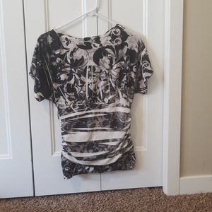 Black and white blouse